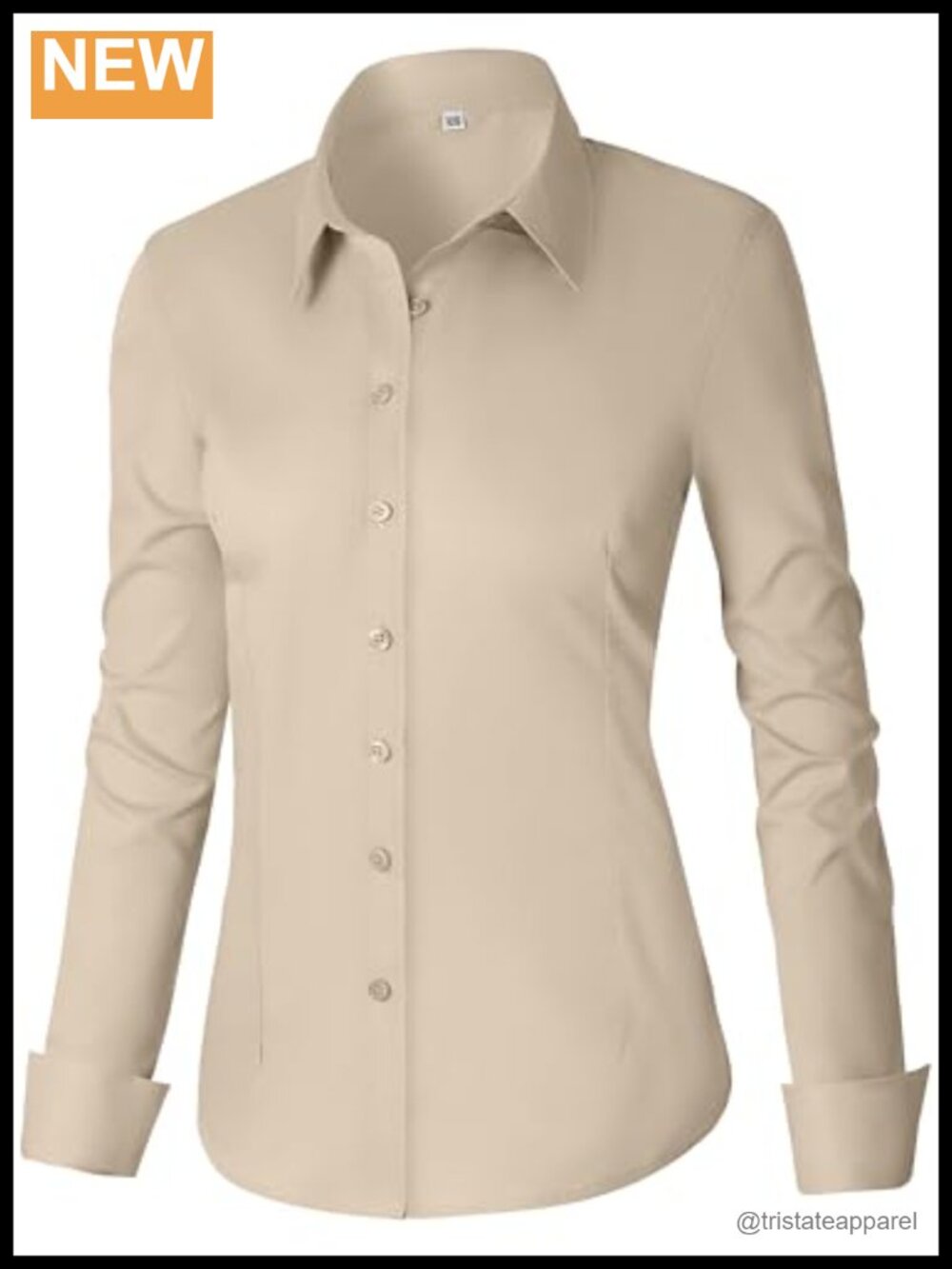 Women's Fitted Long Sleeve Cotton Dress Shirt